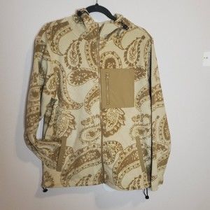 Original Use Soft Tan Paisley zip up hoodie Jacket